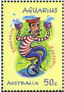 Aquarius Zodiac Stamp